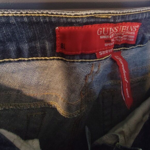 Guess Blue Jeans Daredevil Stretch Low Rise Boot Cut Size 27 - Picture 3 of 11